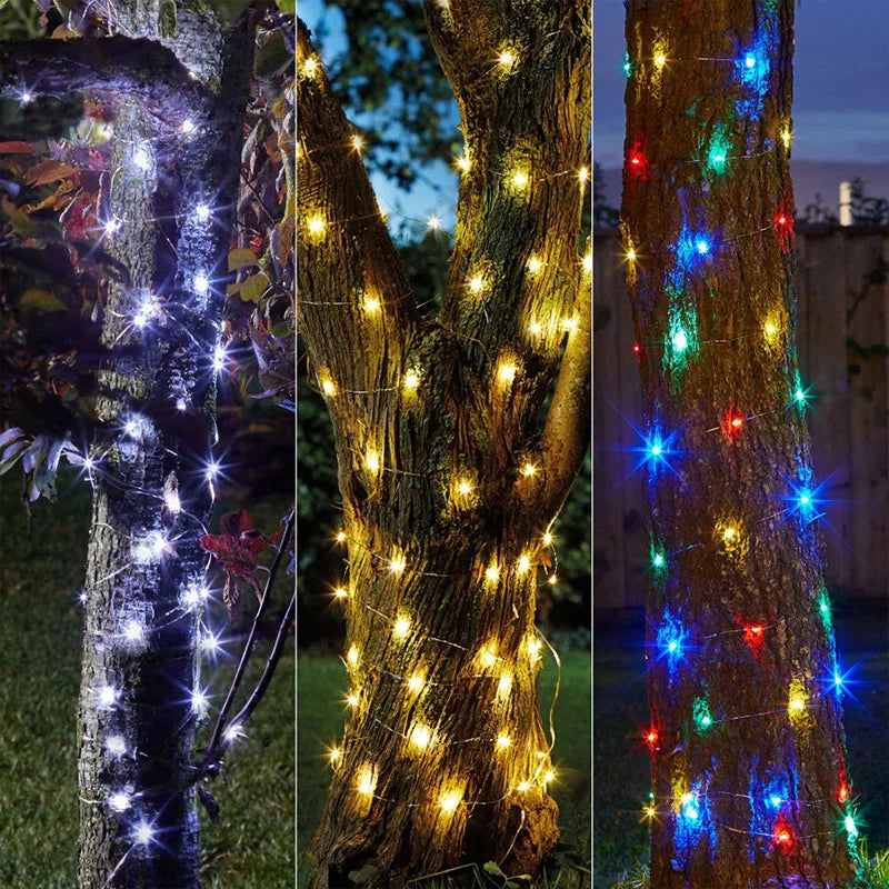 Green Cable LED Christmas Fairy Lights – Outdoor Waterproof Garland