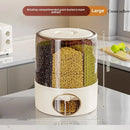 Rotating Sealed Grain & Rice Storage Container – Moisture-Proof, Insect-Proof Multi-Compartment Kitchen Dispenser