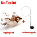 Interactive Flapping Bird Cat Toy – Rechargeable Chirping Plush with Catnip Pocket (Touch Activated)