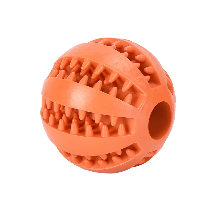Interactive Rubber Dog Toy Ball – Chew & Treat Dispenser for Dental Cleaning and Play