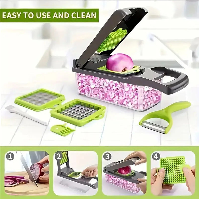 5-in-1 Vegetable Chopper & Mandoline Slicer – Slice, Dice, and Grate Like a Pro!