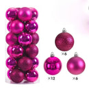 24-Piece Christmas Ball Ornament Set | 3/4/6cm Tree Decorations | Shatterproof Hanging Baubles for 2026 Holiday Décor