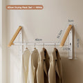 Folding Wall-Mounted Clothes Drying Rack – Stretchable Invisible Balcony Airer (No-Drill Aluminium Hanging Pole)