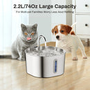 ZYFeeder 2.2L Stainless Steel Cat Water Fountain – Automatic Pet Drinking Fountain with Window (For Cats & Small Dogs)
