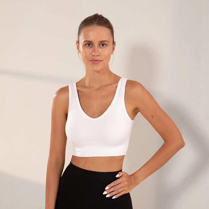 Ginásio, Ternos Fitness Femininos, Sutiãs Esportivos, Top Hanes Feminino Sem Bojo Basico Plano Sem Costura Lateral, Brasil