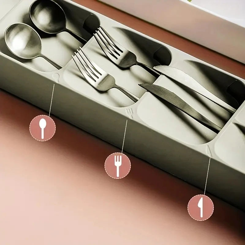 Multi-Purpose Cutlery Drawer Organizer – Compartment Tray for Forks, Spoons & Kitchen Utensils