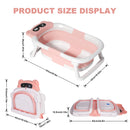 Eco-Friendly Foldable Baby Bathtub with Temperature Indicator | Infant Bath Tub with Soft Mat & Anti-Slip Design