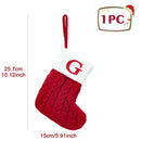 Knitted Christmas Socks with Snowflake & Letter Design | Festive Hanging Stockings for 2025–2026 Holiday Décor & Gifts