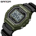 SANDA 2156 Men’s Military Sport Watch | Water-Resistant Digital Wristwatch with LED Display & Stopwatch