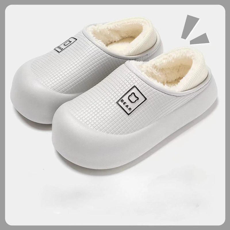Women’s Winter Fleece-Lined Warm Slippers – Thick Sole, Non-Slip Indoor Comfort