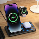 Foldable 3-in-1 Wireless Charging Station – Fast Charger Stand for iPhone, Apple Watch & AirPods (Type-C)