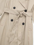 Willshela Women’s Double-Breasted Trench Coat | Elegant Long Belted Overcoat with Lapel Collar & Vintage Design