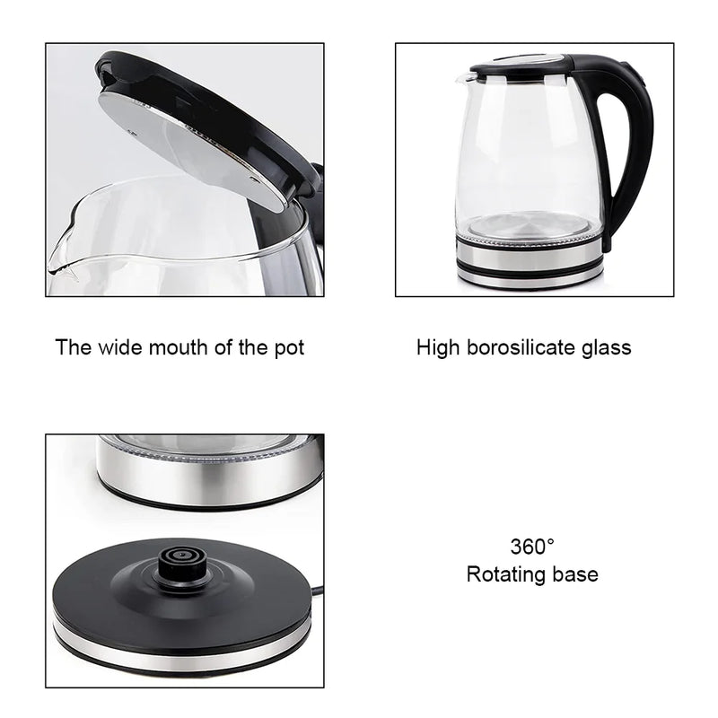 1.8L Electric Glass Kettle – Fast Boiling, Safe, and Stylish for Every Kitchen!