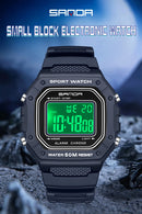 SANDA 2156 Men’s Military Sport Watch | Water-Resistant Digital Wristwatch with LED Display & Stopwatch