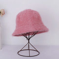 Women’s Winter Rabbit Fur Bucket Hat | Knitted Wool Fisherman Cap | Soft & Stylish Cold-Weather Accessory