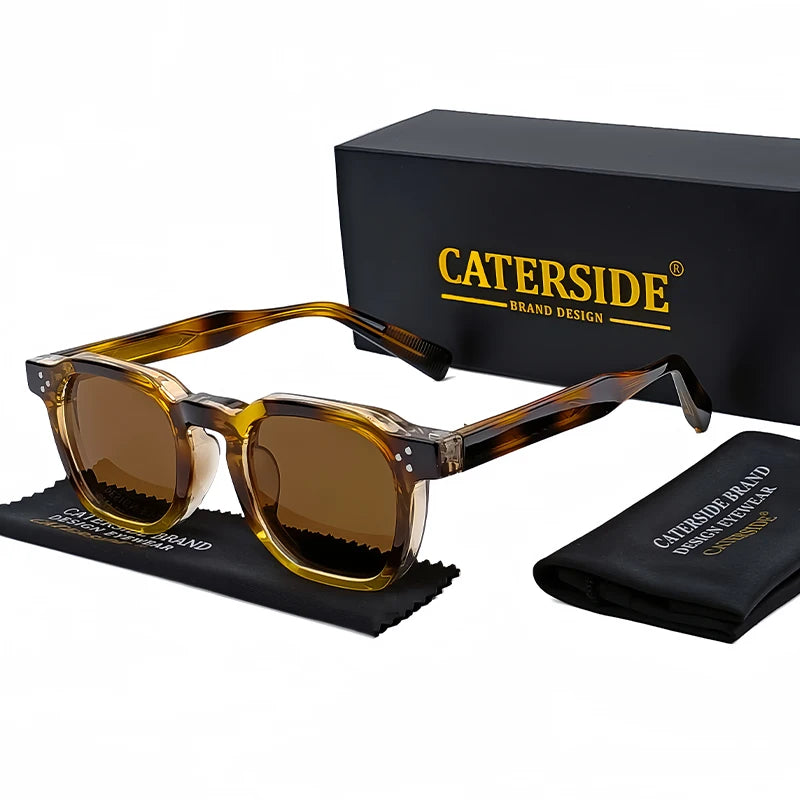 CATERSIDE Punk Style Men’s Sunglasses | Small Square Frame UV400 Shades | Trendy Outdoor Fashion Eyewear