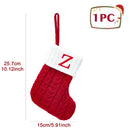Knitted Christmas Socks with Snowflake & Letter Design | Festive Hanging Stockings for 2025–2026 Holiday Décor & Gifts