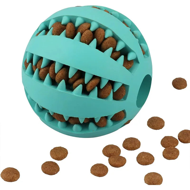 Interactive Rubber Dog Toy Ball – Chew & Treat Dispenser for Dental Cleaning and Play