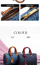 Women’s Cowboy Splicing Shoulder Bag – 2025 Pillow-Style Casual Party Handbag