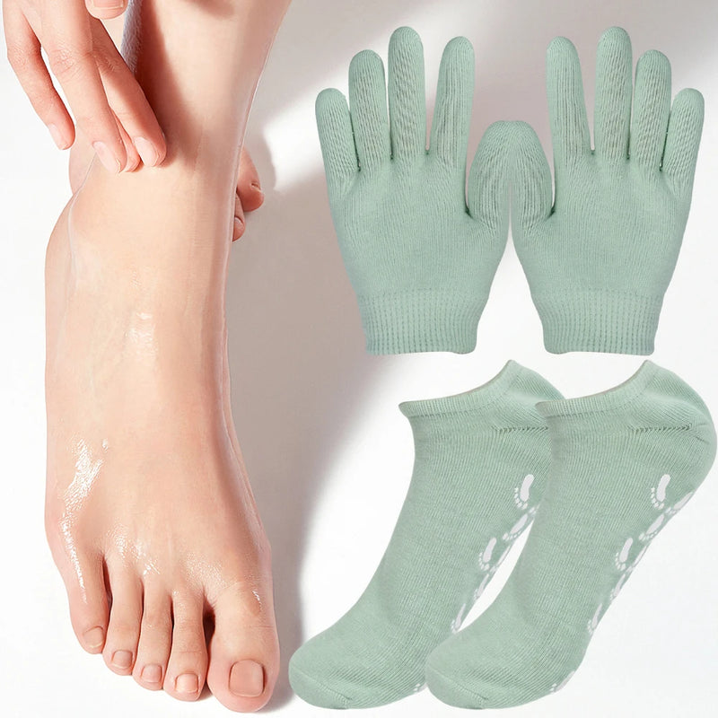 Reusable Silicone Moisturizing Mask Socks & Gloves – Exfoliating, Anti-Crack, and Hydrating Foot and Hand Care Tool