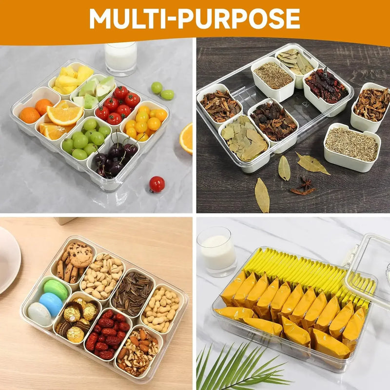 Kitchen Seasoning Storage Box | Multi-Grid Spice Organizer with Sealed Moisture-Proof Design | Salt & Spice Container Set