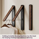 Folding Wall-Mounted Clothes Drying Rack – Stretchable Invisible Balcony Airer (No-Drill Aluminium Hanging Pole)