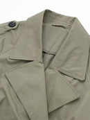 Willshela Women’s Double-Breasted Trench Coat | Elegant Long Belted Overcoat with Lapel Collar & Vintage Design