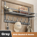 Easy-Install Over-The-Door Storage Rack – 6 Hook Metal Organiser