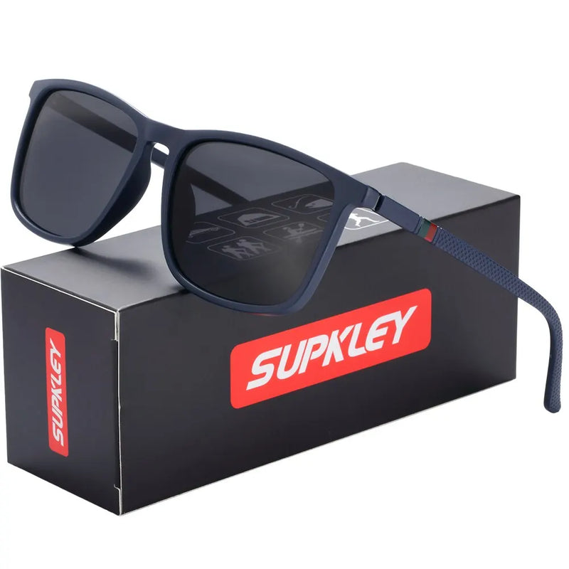 SUPKLEY Polarized Sports Sunglasses for Men | UV400 Protection Square Frame | Lightweight & Stylish Outdoor Eyewear