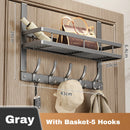 Easy-Install Over-The-Door Storage Rack – 6 Hook Metal Organiser
