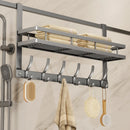 Easy-Install Over-The-Door Storage Rack – 6 Hook Metal Organiser
