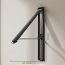 Folding Wall-Mounted Clothes Drying Rack – Stretchable Invisible Balcony Airer (No-Drill Aluminium Hanging Pole)