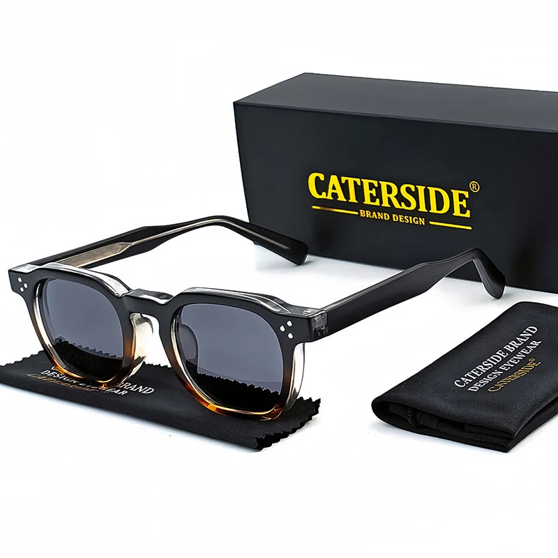 CATERSIDE Punk Style Men’s Sunglasses | Small Square Frame UV400 Shades | Trendy Outdoor Fashion Eyewear