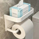 Aluminium Alloy Toilet Paper Holder – Minimalist Bathroom Tissue Rack with Storage Shelf