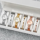Elegant Women’s Quartz Watch Set | 2-Piece Stainless Steel Watch & Love Bracelet | Fashion Casual Gift Set