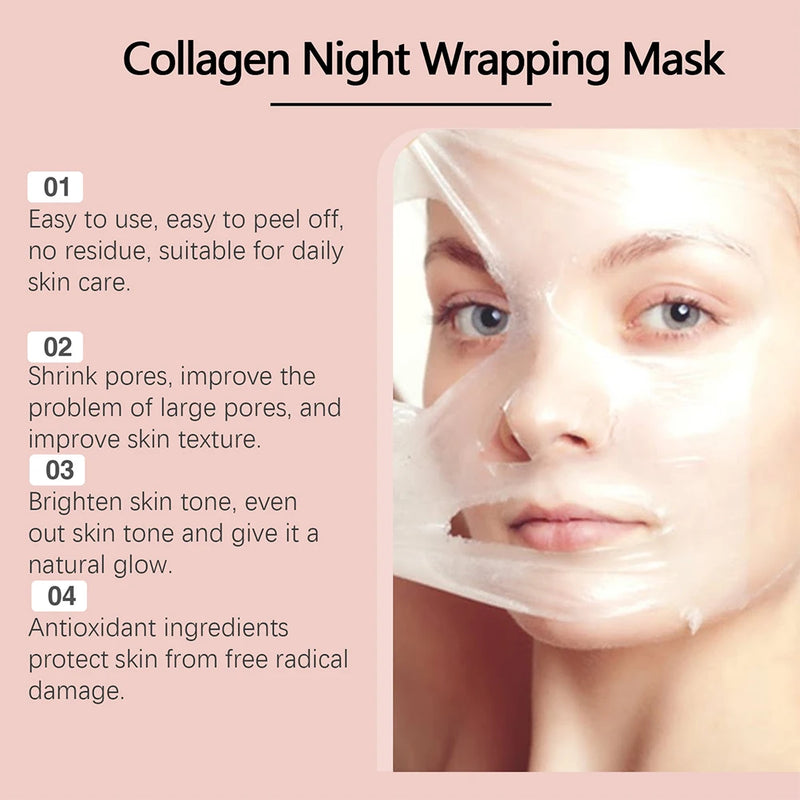 75g Collagen Peel off Mask Pore Shrinking Blackhead Removal Oil Control Skin Rejuvenation Moisturizing Brightening Skin Care