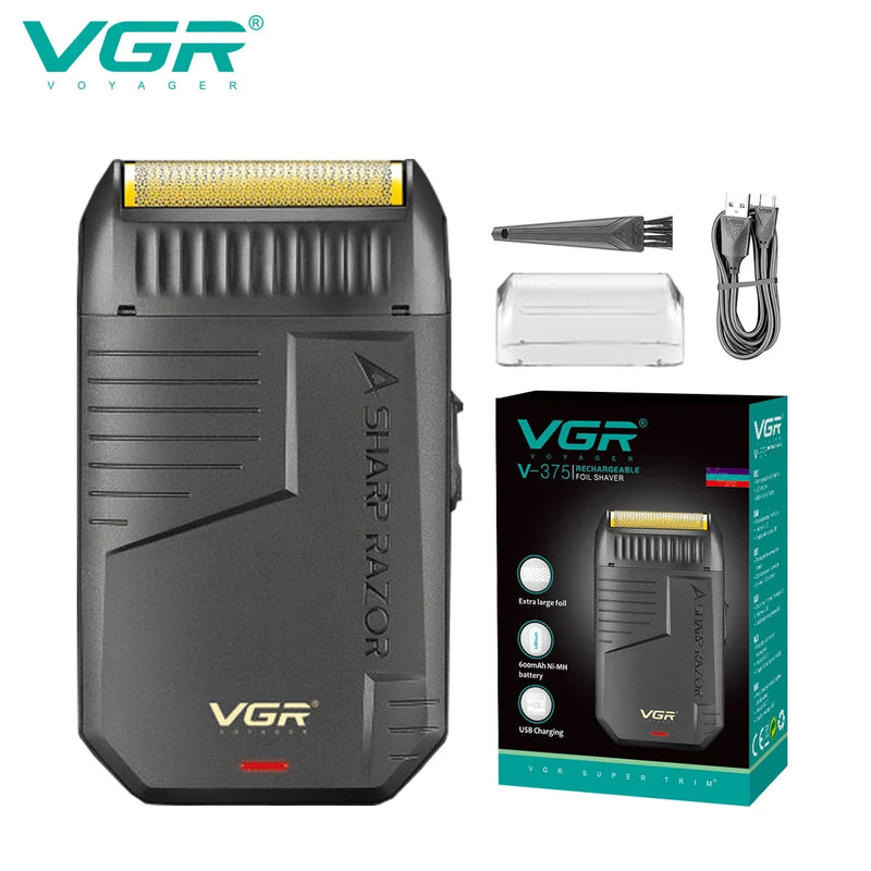 VGR V-375 Professional Foil Shaver – Rechargeable Electric Razor & Beard Trimmer for Men