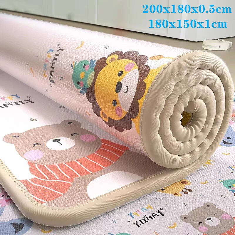 Non-Toxic Baby Crawling Play Mat – Foldable EPE Foam Activity Rug for Infants and Kids (5 Sizes Available)