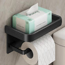 Aluminium Alloy Toilet Paper Holder – Minimalist Bathroom Tissue Rack with Storage Shelf