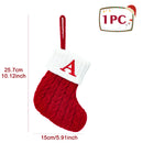 Knitted Christmas Socks with Snowflake & Letter Design | Festive Hanging Stockings for 2025–2026 Holiday Décor & Gifts