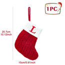 Knitted Christmas Socks with Snowflake & Letter Design | Festive Hanging Stockings for 2025–2026 Holiday Décor & Gifts