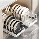 Adjustable Kitchen Pull-Out Pot Rack – Sliding Cupboard Organizer Tray for Pots, Pans & Dishes 🧺