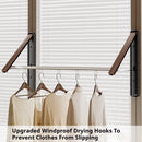Folding Wall-Mounted Clothes Drying Rack – Stretchable Invisible Balcony Airer (No-Drill Aluminium Hanging Pole)