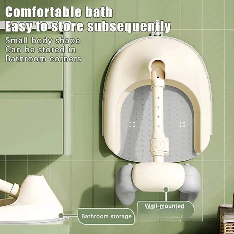 Adjustable Baby Shower Rack | Foldable Anti-Slip Bath Caddy for Infants with Drainage Holes & Height Adjustment