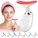 7-Colour LED Face & Neck Beauty Device – EMS Lifting, Warm Heat & Vibration Massage for Firming and Wrinkle Care