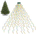 LED Waterfall Christmas Tree Top Lights – 1.5M/2M/3M Ring String Decoration