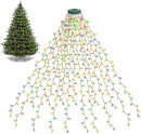 LED Waterfall Christmas Tree Top Lights – 1.5M/2M/3M Ring String Decoration