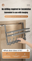 Easy-Install Over-The-Door Storage Rack – 6 Hook Metal Organiser