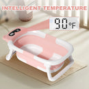 Eco-Friendly Foldable Baby Bathtub with Temperature Indicator | Infant Bath Tub with Soft Mat & Anti-Slip Design