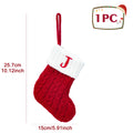 Knitted Christmas Socks with Snowflake & Letter Design | Festive Hanging Stockings for 2025–2026 Holiday Décor & Gifts